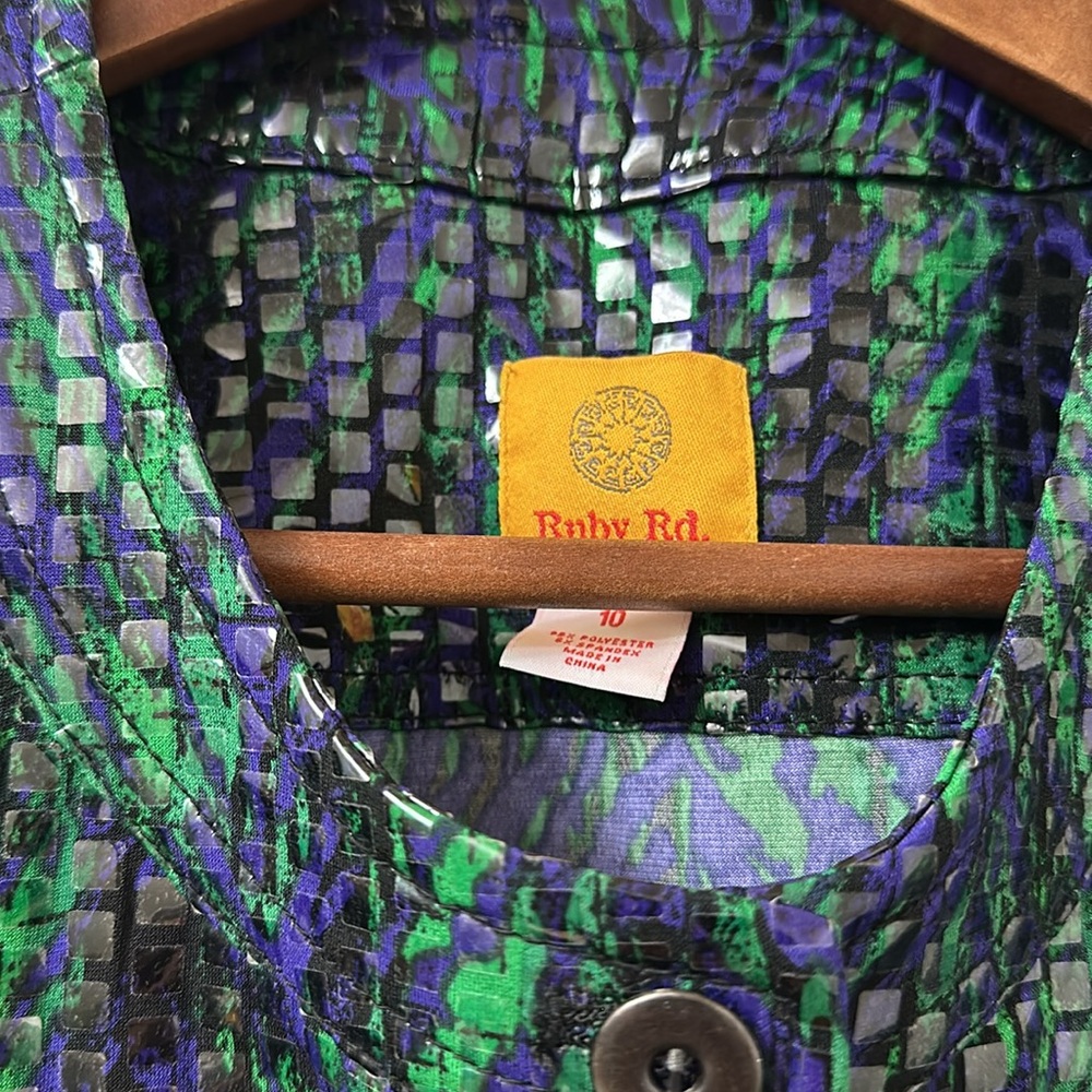 Ruby Rd. Jacket Multicolor Abstract Sequin Button… - image 4